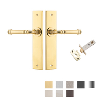 Iver Verona Door Lever Handle on Chamfered Backplate Passage Kit - Available in Various Finishes