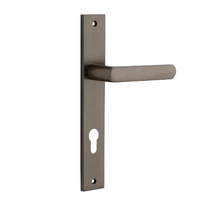 Iver Osaka Lever Handle on Rectangular Backplate Euro Signature Brass 10860E85