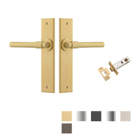 Iver Helsinki Door Lever Handle on Chamfered Backplate Passage Kit - Available in Various Finishes