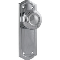 Tradco Kensington Door Knob on Backplate Passage Chrome Plated 1092