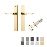 Iver Stirling Door Lever Handle on Rectangular Backplate Passage Kit - Available in Various Finishes