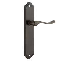 Iver Stirling Lever Handle on Shouldered Backplate Passage Signature Brass 10922