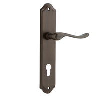 Iver Stirling Lever Handle on Shouldered Backplate Euro Signature Brass 10922E85