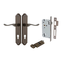 Restocking Soon: ETA Early November - Iver Stirling Door Lever Handle on Shouldered Backplate Entrance Kit Key/Thumb Signature Brass 10922KENTR60KT