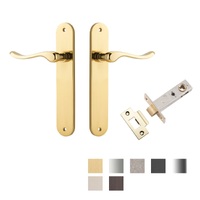 Iver Stirling Door Lever Handle on Oval Backplate Passage Kit - Available in Various Finishes