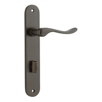 Iver Stirling Lever Handle on Oval Backplate Privacy Signature Brass 10924P85