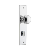 Iver Paddington Door Knob on Chamfered Backplate Privacy Polished Chrome 11831P85