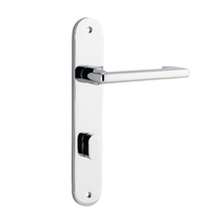 Iver Baltimore Return Lever on Oval Backplate Privacy Polished Chrome 11852P85