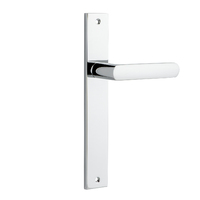 Iver Osaka Lever Handle on Rectangular Backplate Passage Polished Chrome 11860