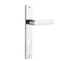 Iver Osaka Lever Handle on Rectangular Backplate Euro Polished Chrome 11860E85