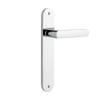 Iver Osaka Door Lever Handle on Oval Backplate Passage Polished Chrome 11864