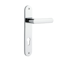 Iver Osaka Door Lever Handle on Oval Backplate Euro Polished Chrome 11864E85