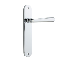 Iver Copenhagen Lever Handle on Oval Backplate Passage Polished Chrome 11876