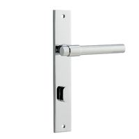 Iver Helsinki Lever on Rectangular Backplate Privacy Polished Chrome 11896P85