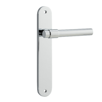 Iver Helsinki Door Lever Handle on Oval Backplate Passage Polished Chrome 11900