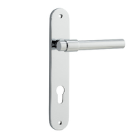 Iver Helsinki Door Lever Handle on Oval Backplate Euro Polished Chrome 11900E85