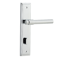 Iver Helsinki Lever Handle on Stepped Backplate Privacy Polished Chrome 11902P85