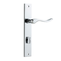 Iver Stirling Lever on Rectangular Backplate Privacy Polished Chrome 11920P85