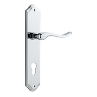 Iver Stirling Lever Handle on Shouldered Backplate Euro Polished Chrome 11922E85