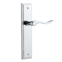 Iver Stirling Lever Handle on Stepped Backplate Passage Polished Chrome 11926