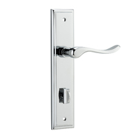 Iver Stirling Lever Handle on Stepped Backplate Privacy Polished Chrome 11926P85