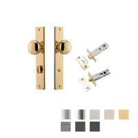 Iver Cambridge Door Knob on Rectangular Backplate Privacy Kit with Turn - Available in Various Finishes