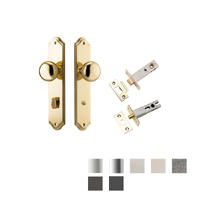 Iver Cambridge Door Knob on Shouldered Backplate Privacy Kit with Turn - Available in Various Finishes