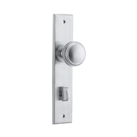 Iver Paddington Door Knob on Chamfered Backplate Privacy Brushed Chrome 12331P85