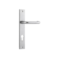 Iver Oslo Lever on Rectangular Backplate Euro 85mm Brushed Chrome 12344E85