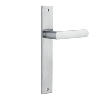 Iver Osaka Lever Handle on Rectangular Backplate Passage Brushed Chrome 12360