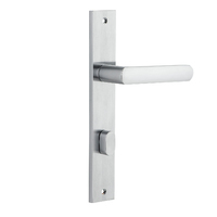 Iver Osaka Lever Handle on Rectangular Backplate Privacy Brushed Chrome 12360P85