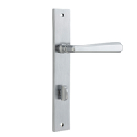 Iver Copenhagen Lever on Rectangular Backplate Privacy Brushed Chrome 12372P85