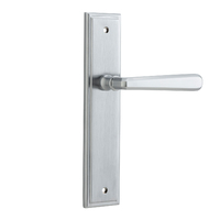 Iver Copenhagen Lever Handle on Stepped Backplate Passage Brushed Chrome 12378