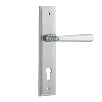 Iver Copenhagen Lever Handle on Stepped Backplate Euro Brushed Chrome 12378E85