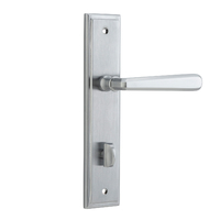 Iver Copenhagen Lever on Stepped Backplate Privacy Brushed Chrome 12378P85