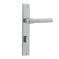 Iver Helsinki Lever on Rectangular Backplate Privacy Brushed Chrome 12396P85