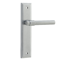 Iver Helsinki Lever Handle on Stepped Backplate Passage Brushed Chrome 12402