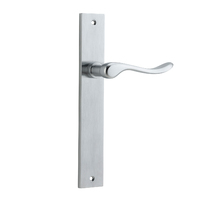 Iver Stirling Lever Handle on Rectangular Backplate Passage Brushed Chrome 12420