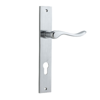 Iver Stirling Lever Handle on Rectangular Backplate Euro Brushed Chrome 12420E85