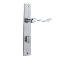 Iver Stirling Lever on Rectangular Backplate Privacy Brushed Chrome 12420P85