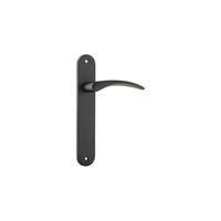 Iver Oxford Door Lever Handle on Oval Backplate Passage Matt Black 12728