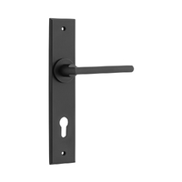 Iver Baltimore Door Lever Handle on Chamfered Backplate Euro Matt Black 12782E85