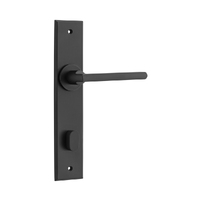 Iver Baltimore Door Lever Handle on Chamfered Backplate Privacy Matt Black 12782P85