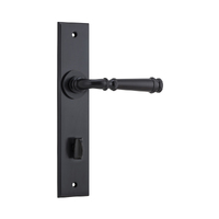 Iver Verona Door Lever Handle on Chamfered Backplate Privacy Matt Black 12786P85