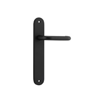 Iver Oslo Door Lever Handle on Oval Backplate Passage Matt Black 12846