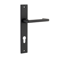 Iver Baltimore Return Door Lever Rectangle Backplate Euro Matt Black 12848E85