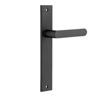 Iver Osaka Door Lever Handle on Rectangular Backplate Passage Matt Black 12860