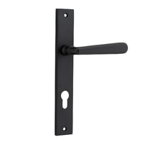 Iver Copenhagen Lever Handle on Rectangular Backplate Euro Matt Black 12872E85