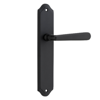 Iver Copenhagen Lever Handle on Shouldered Backplate Passage Matt Black 12874