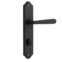 Iver Copenhagen Lever Handle on Shouldered Backplate Privacy Matt Black 12874P85